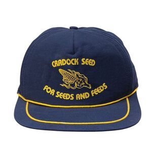 Vintage Cradock Seed Snapback Hat Rope Trim Unbranded Made‎ in USA